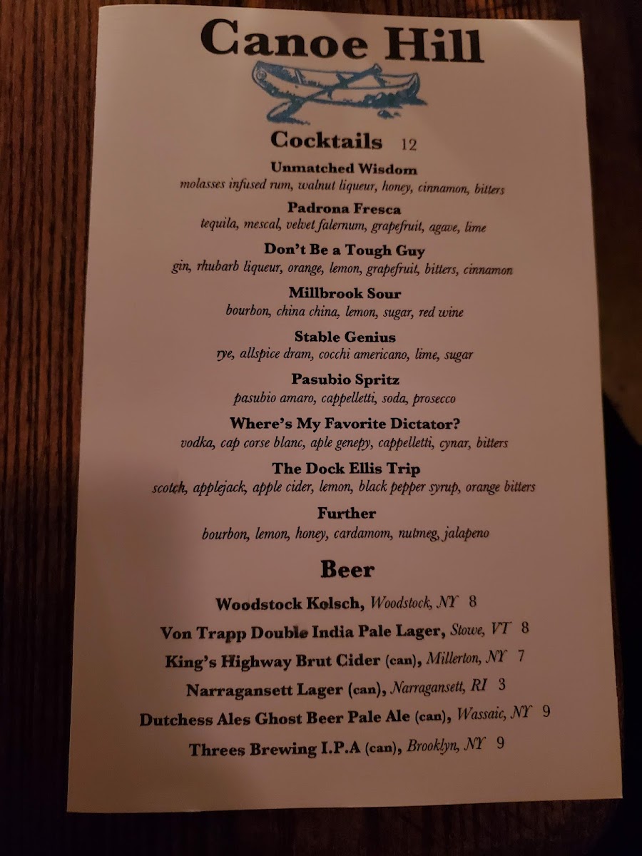 Menu Canoe Hill-3