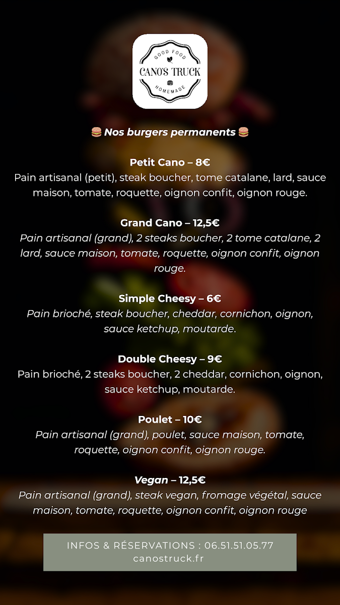 Menu Cano's Truck-1