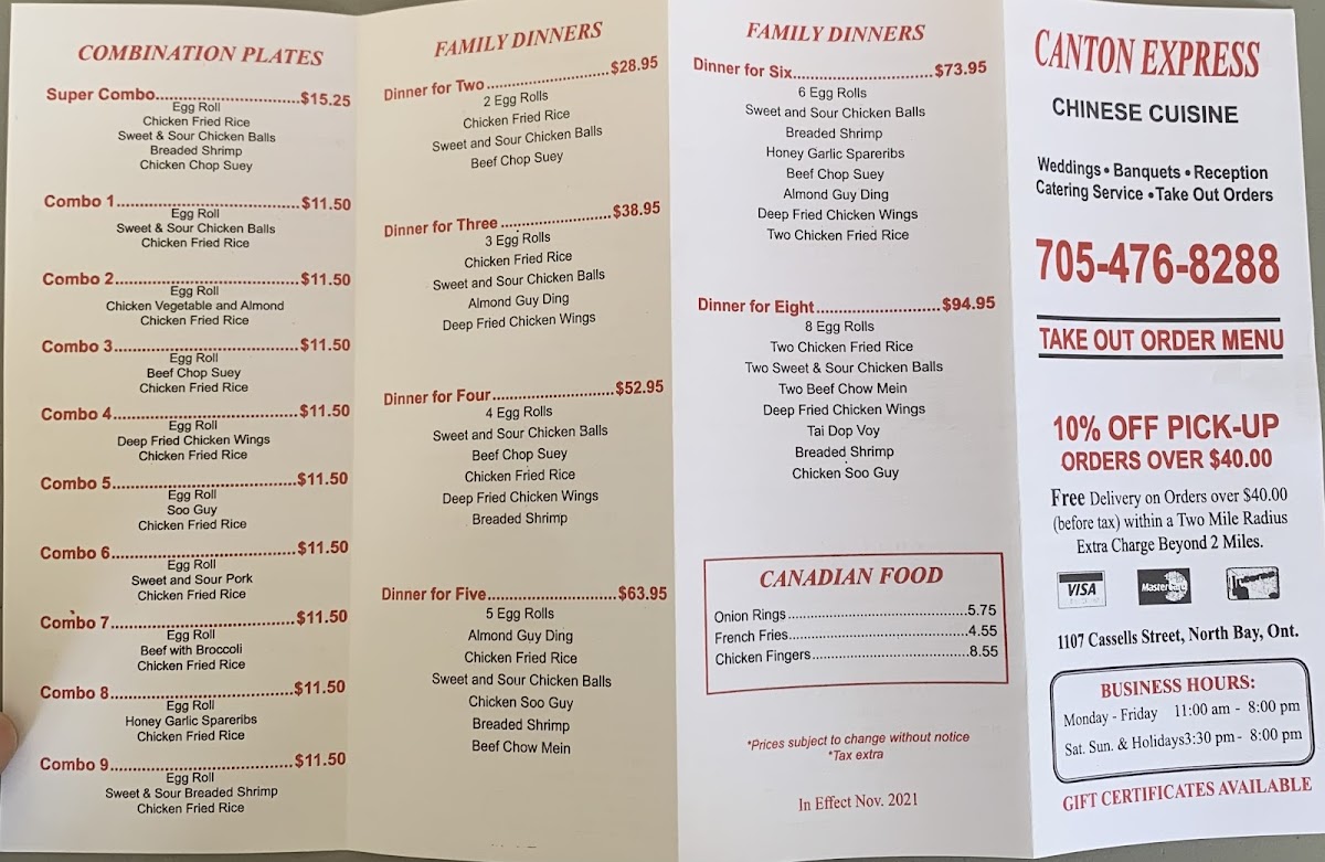 Menu Canton Express-1