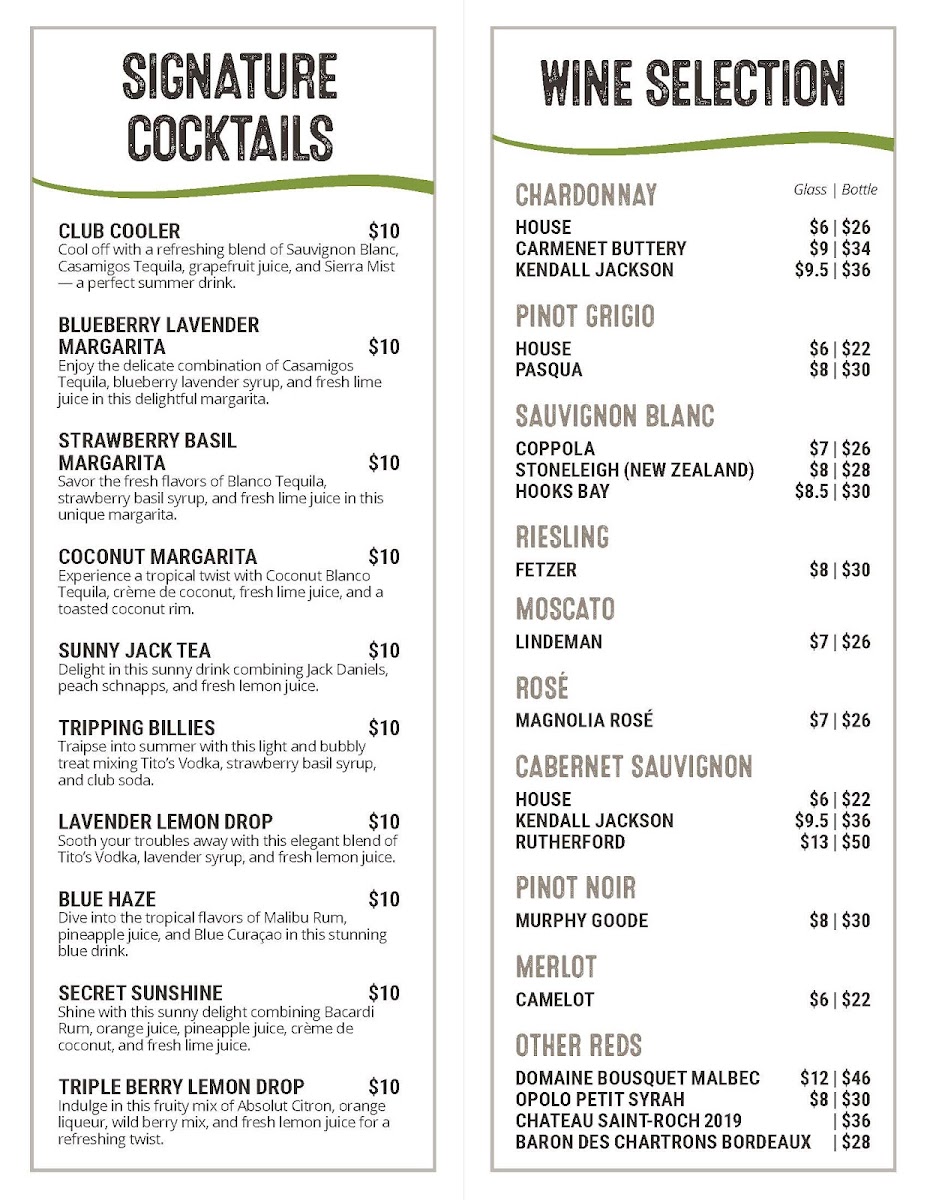 Menu Canyon Lake Golf & Country Club-7