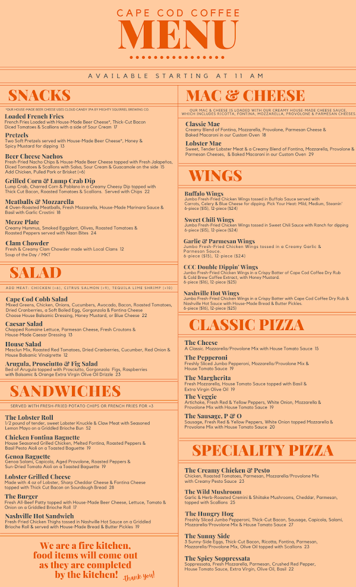 Menu Cape Cod Coffee-1