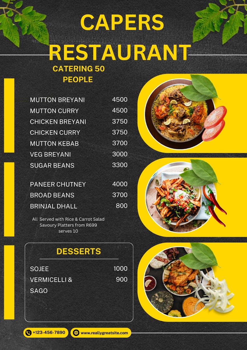 Menu Capers Restaurant And Sports Bar-2