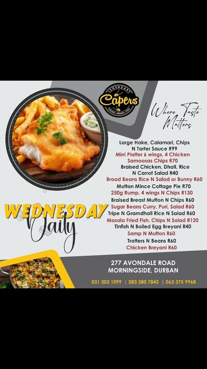Menu Capers Restaurant And Sports Bar-7