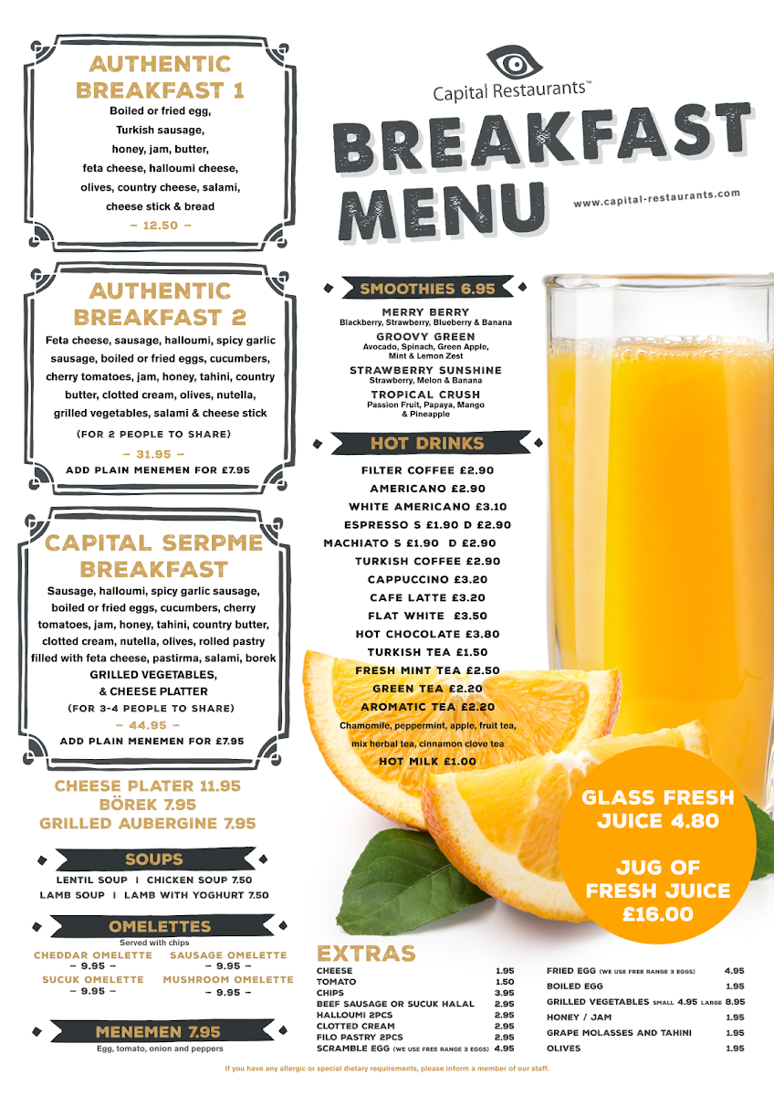 Menu Capital Restaurant Wood Green-3