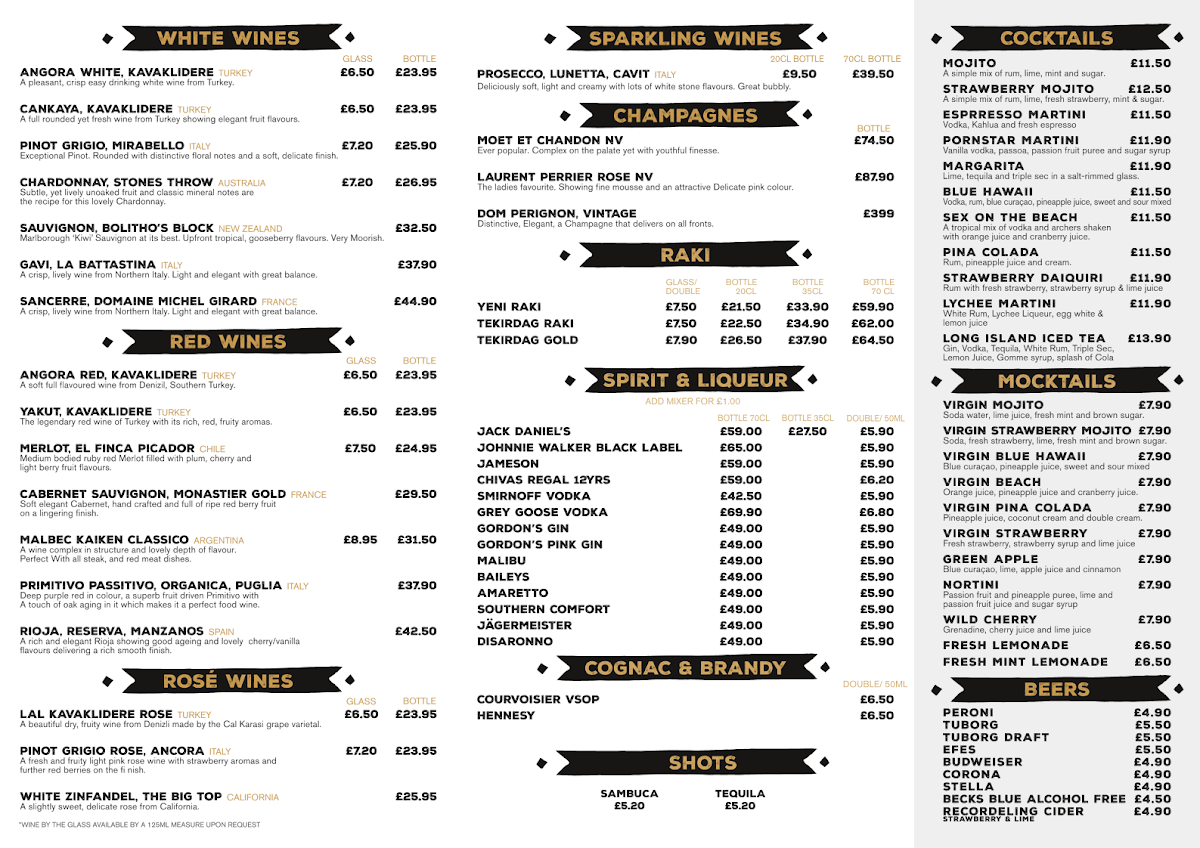 Menu Capital Restaurant Wood Green-5