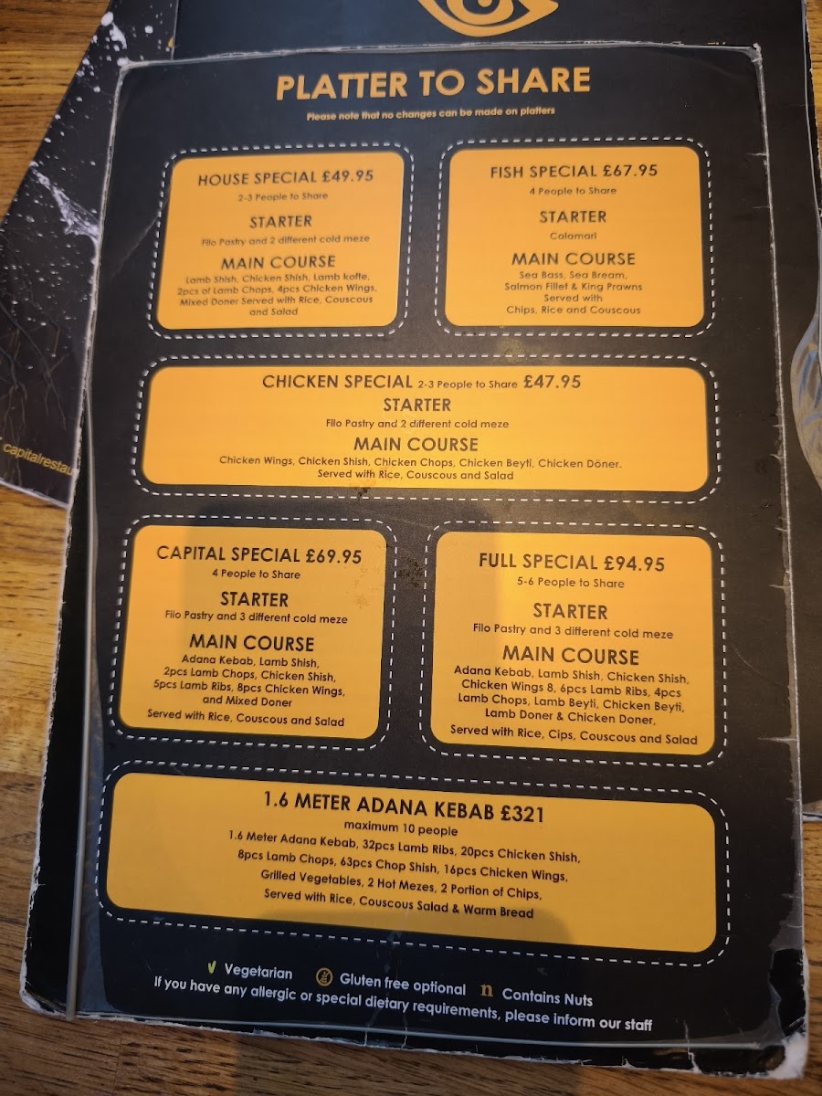 Menu Capital Restaurant Wood Green-6