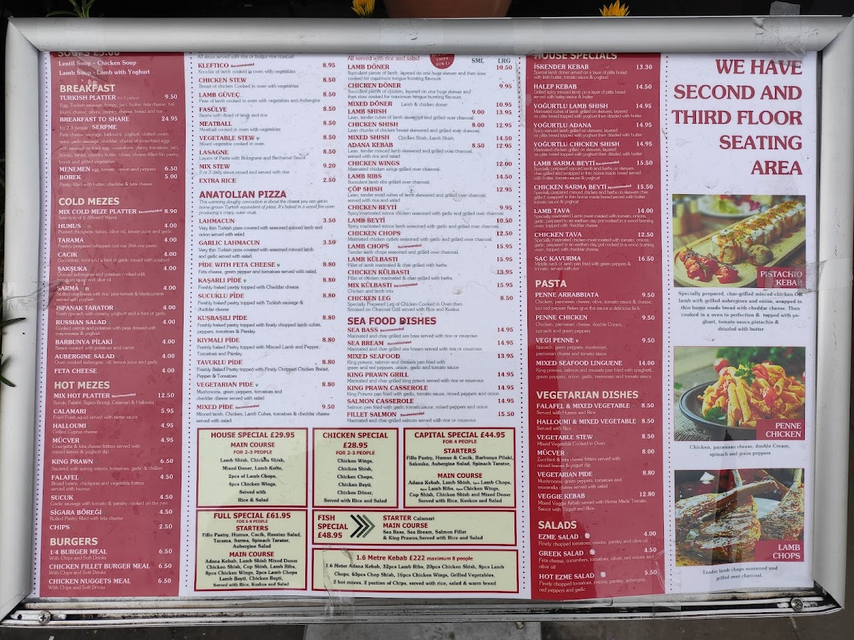 Menu Capital Restaurant Wood Green-8