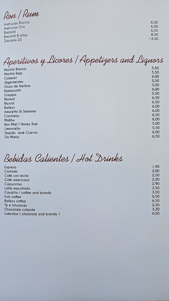 Menu Capitan Hook ( Captain Hook ) Puerto De Mogan - Gran Canaria-10