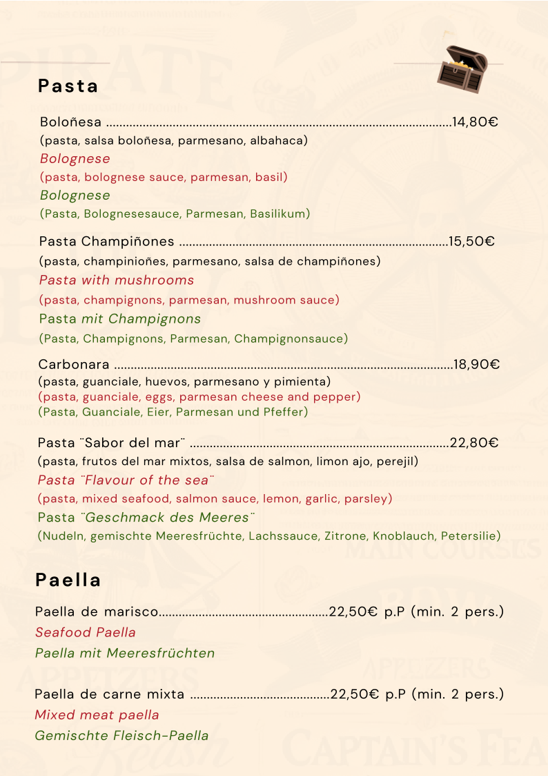 Menu Capitan Hook ( Captain Hook ) Puerto De Mogan - Gran Canaria-2