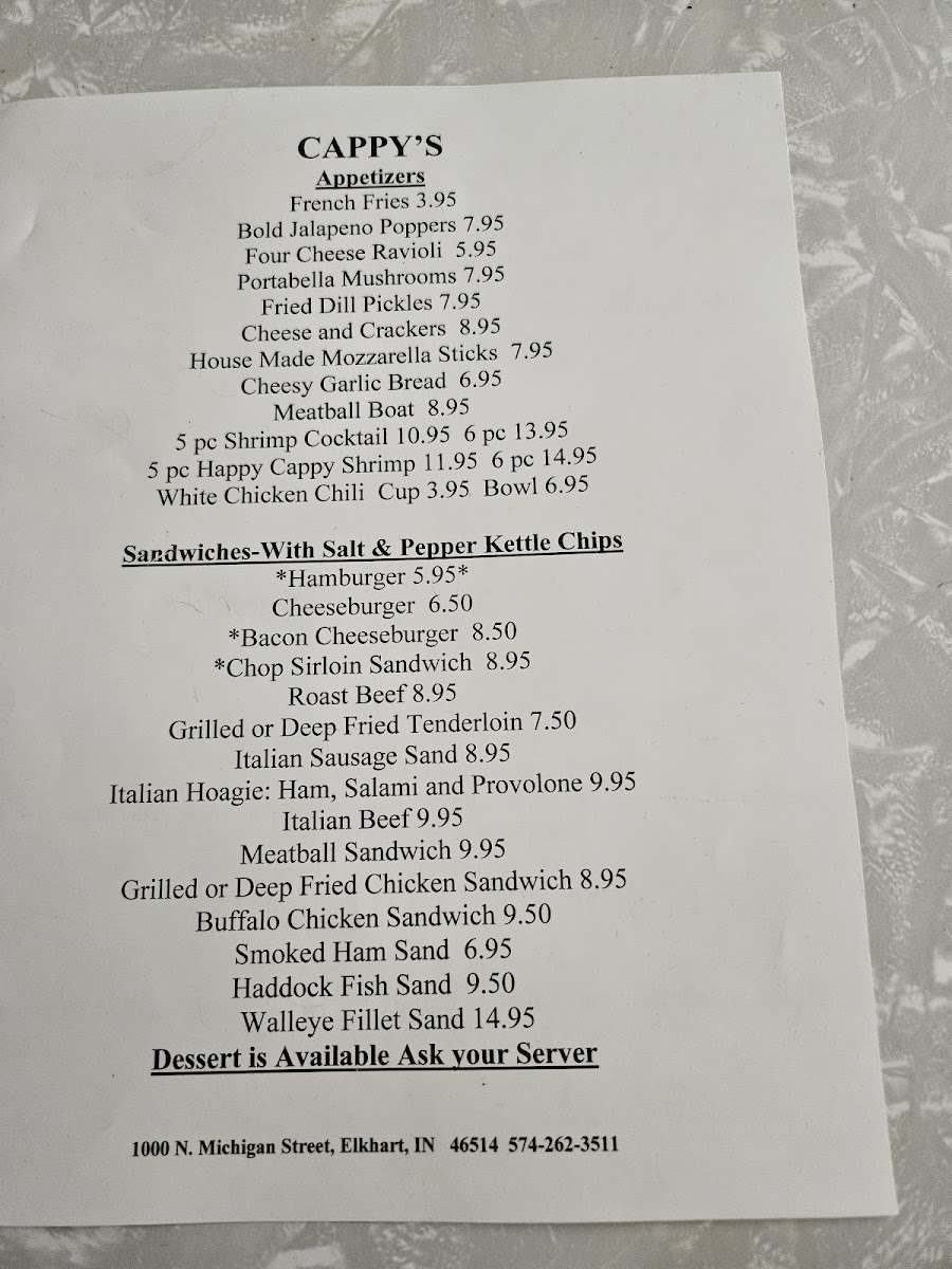 Menu Cappy's Northside Bar And Grill-3