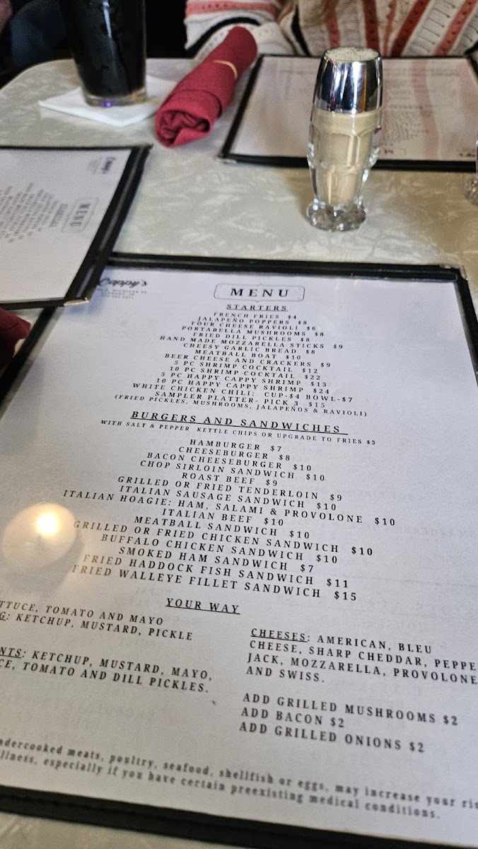 Menu Cappy's Northside Bar And Grill-4