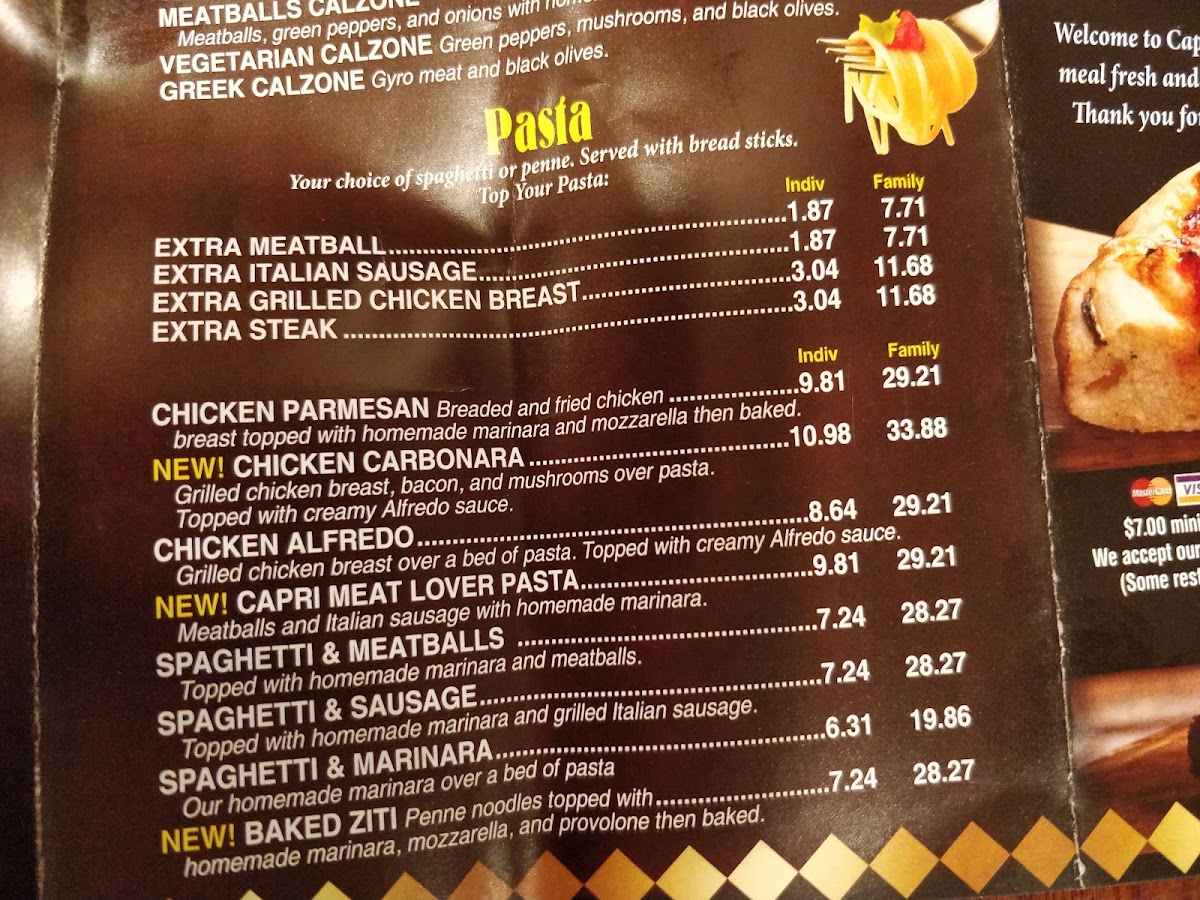 Menu Capri Pizzeria And Bar-3