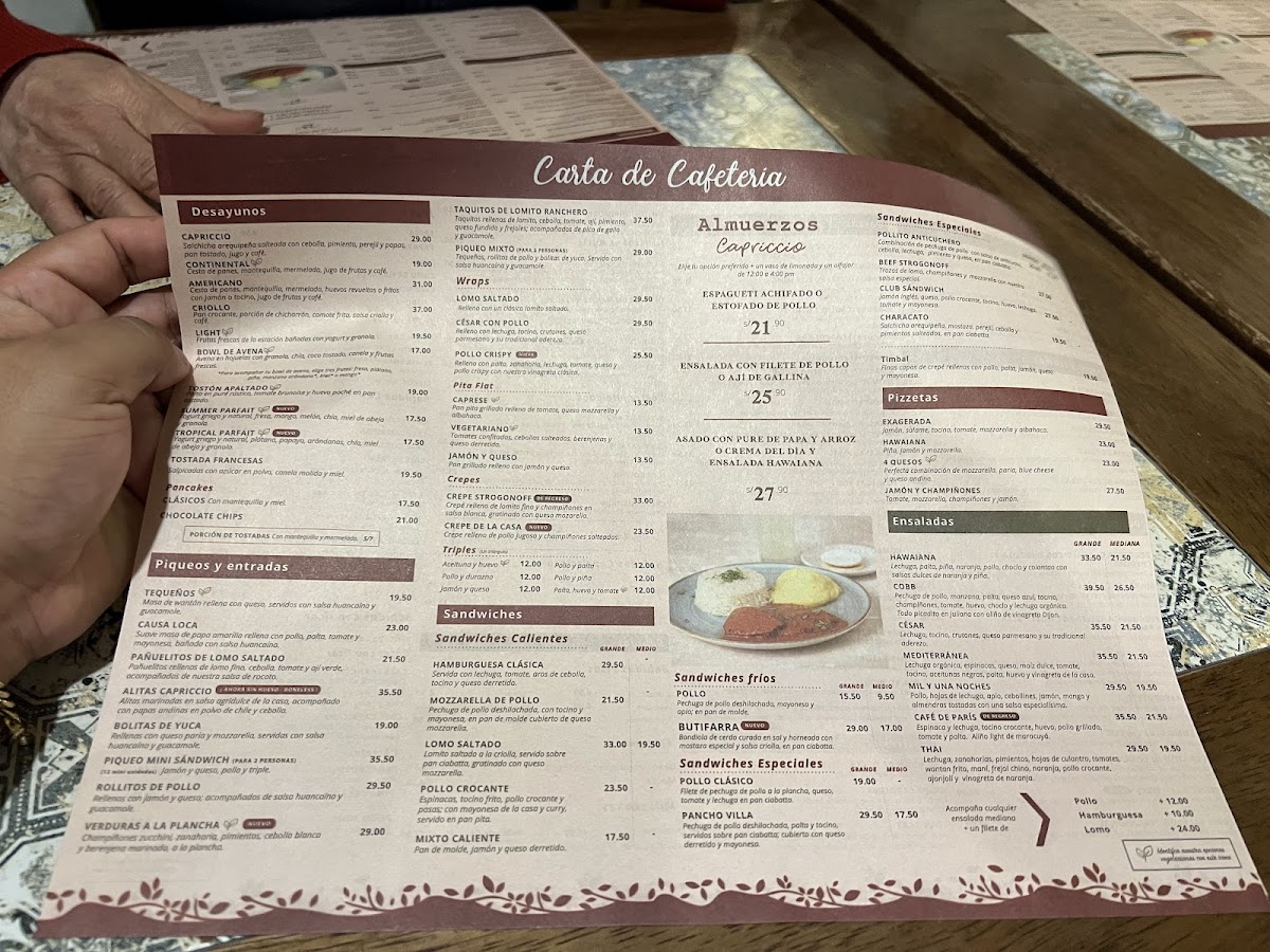Menu Capriccio - Calle Mercaderes-1