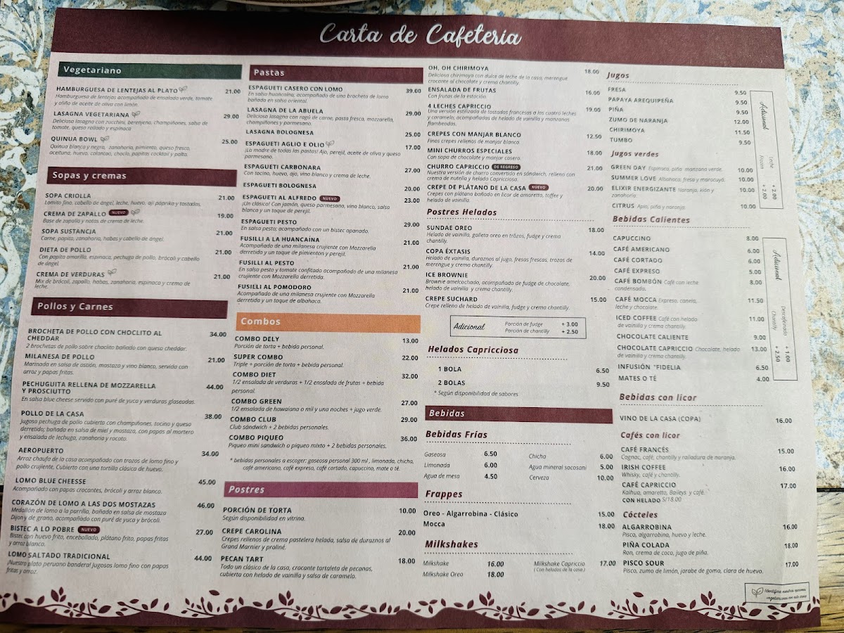 Menu Capriccio - Calle Mercaderes-2