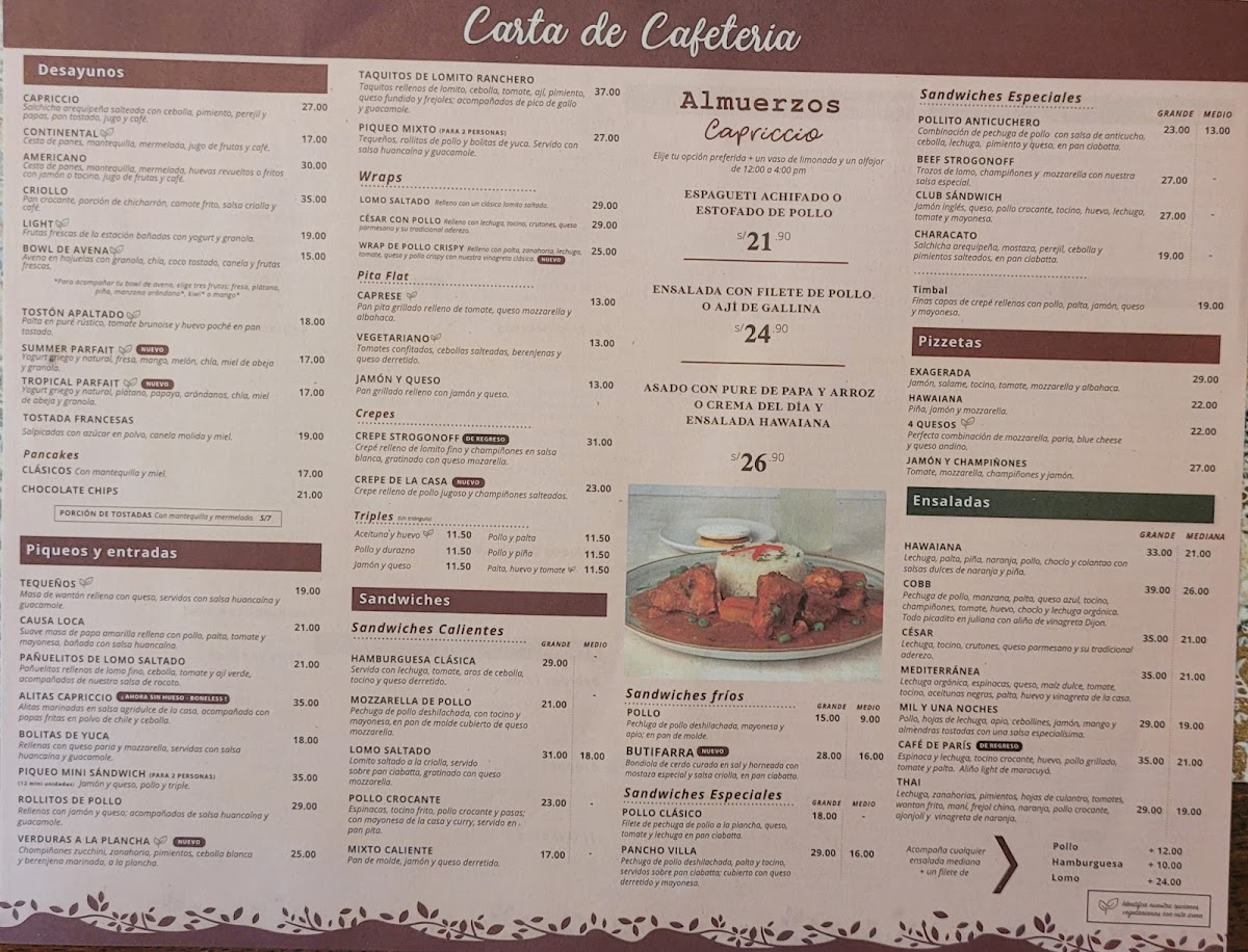 Menu Capriccio - Calle Mercaderes-4