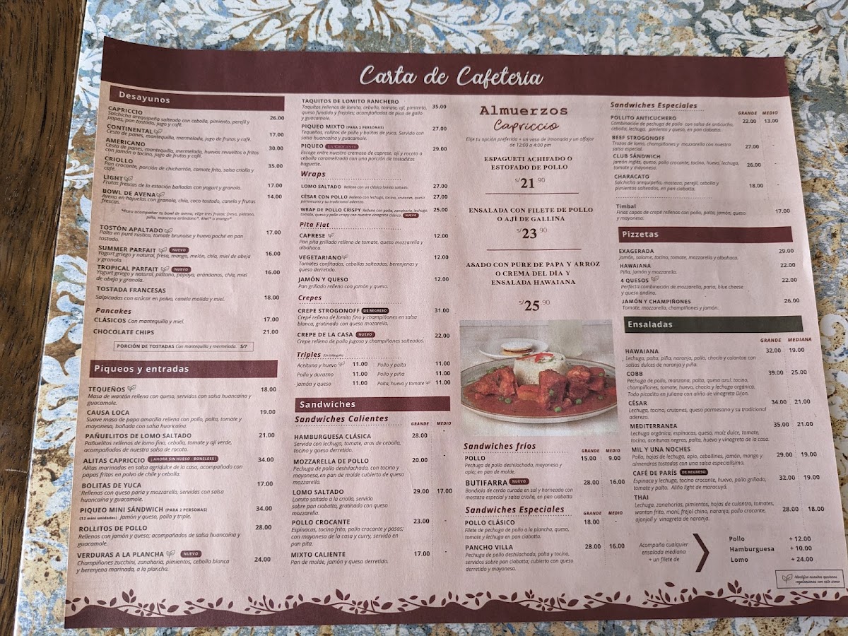 Menu Capriccio - Calle Mercaderes-7