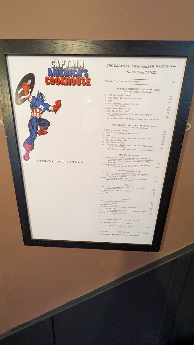 Menu Captain Americas Grafton Street-8