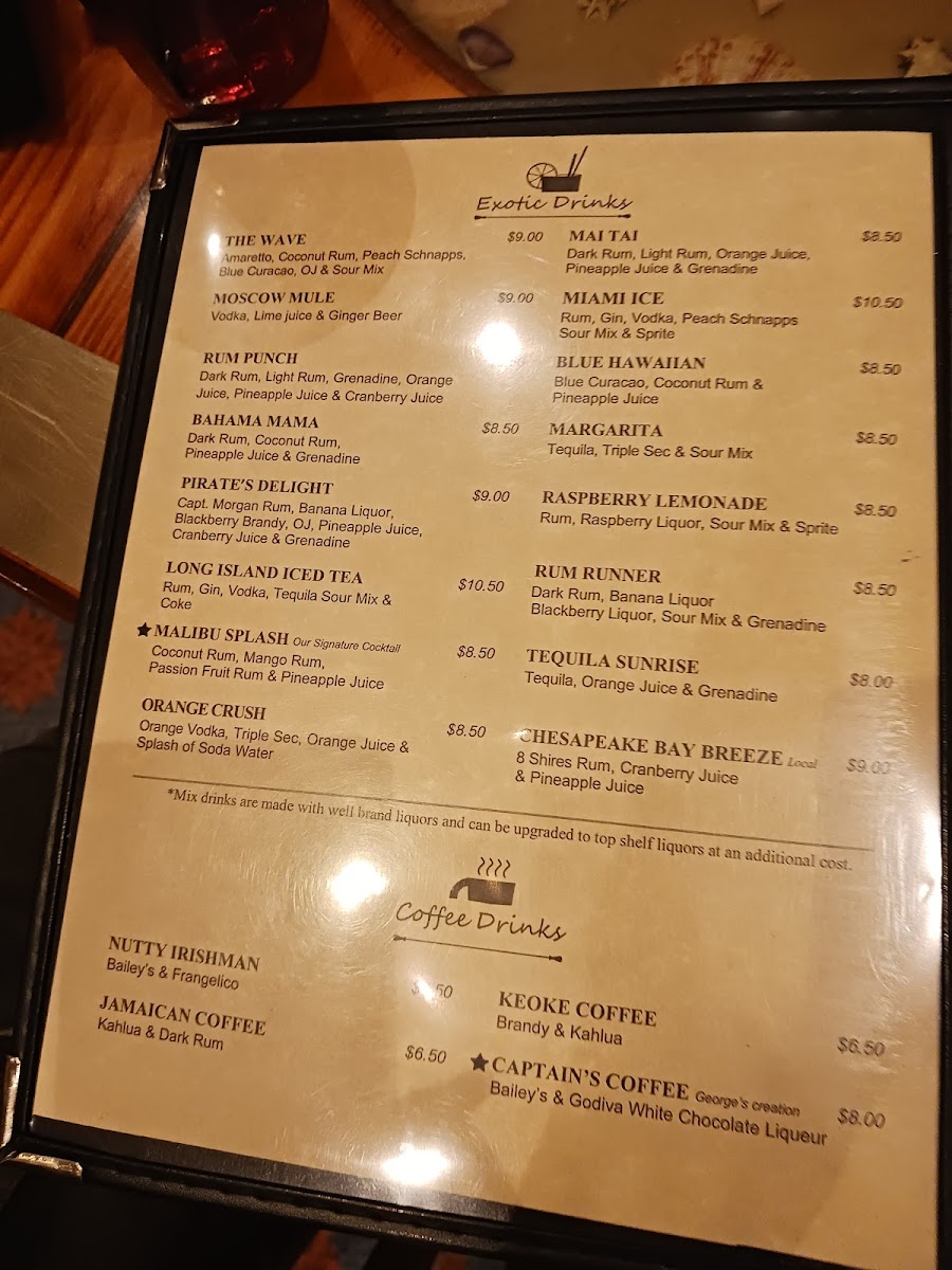 Menu Captain George's Seafood Restaurant-1