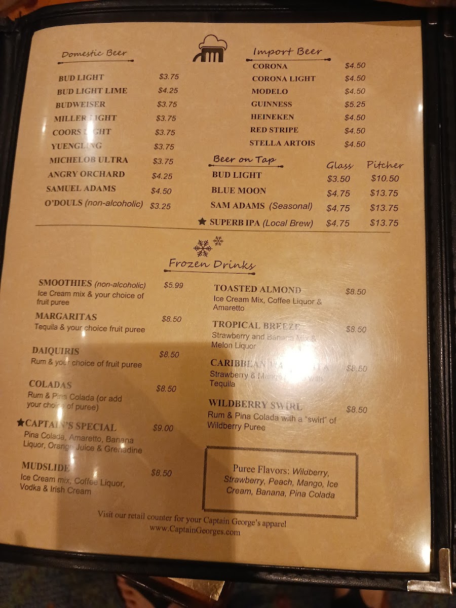 Menu Captain George's Seafood Restaurant-3