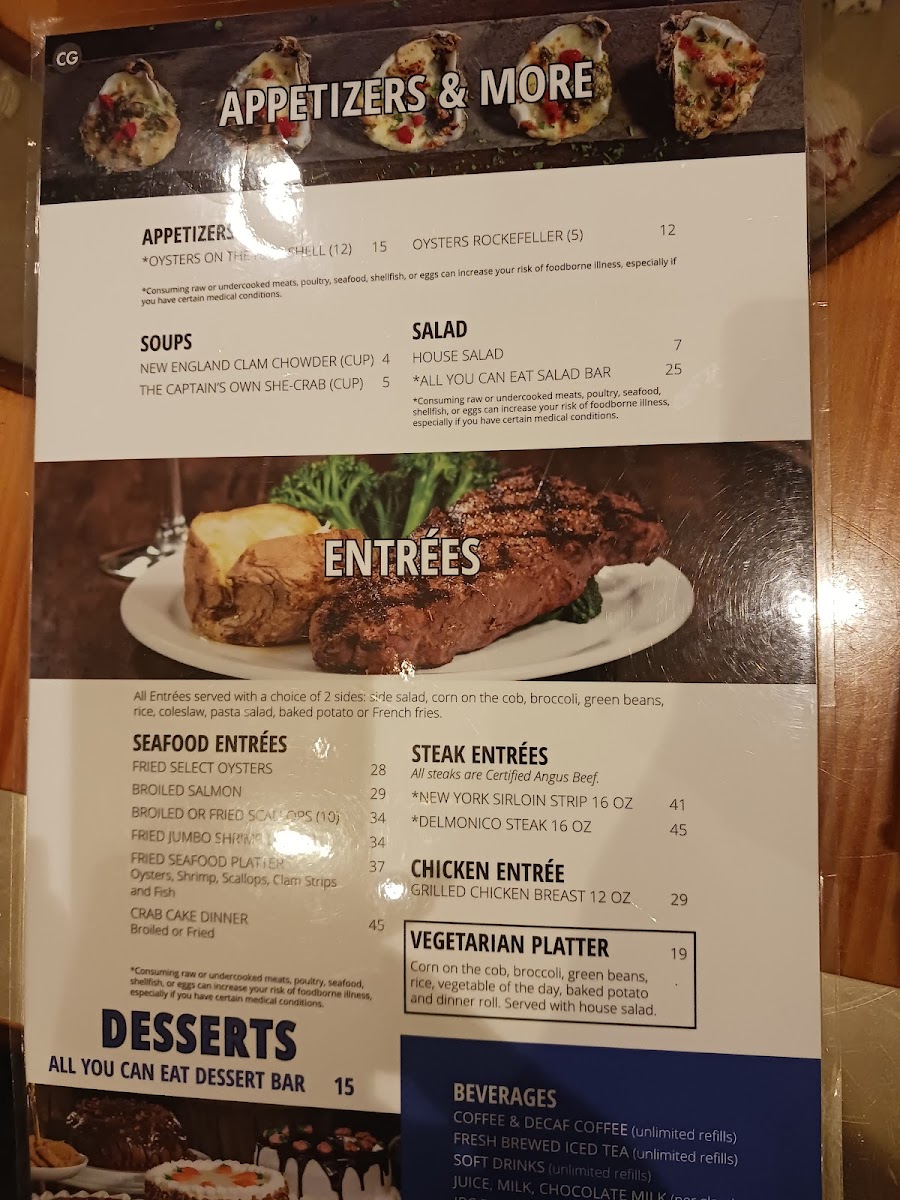 Menu Captain George's Seafood Restaurant-4