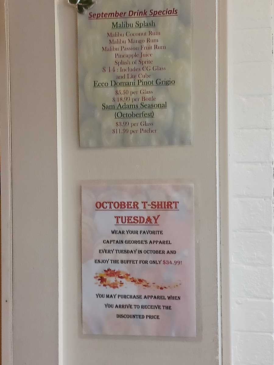 Menu Captain George's Seafood Restaurant-5