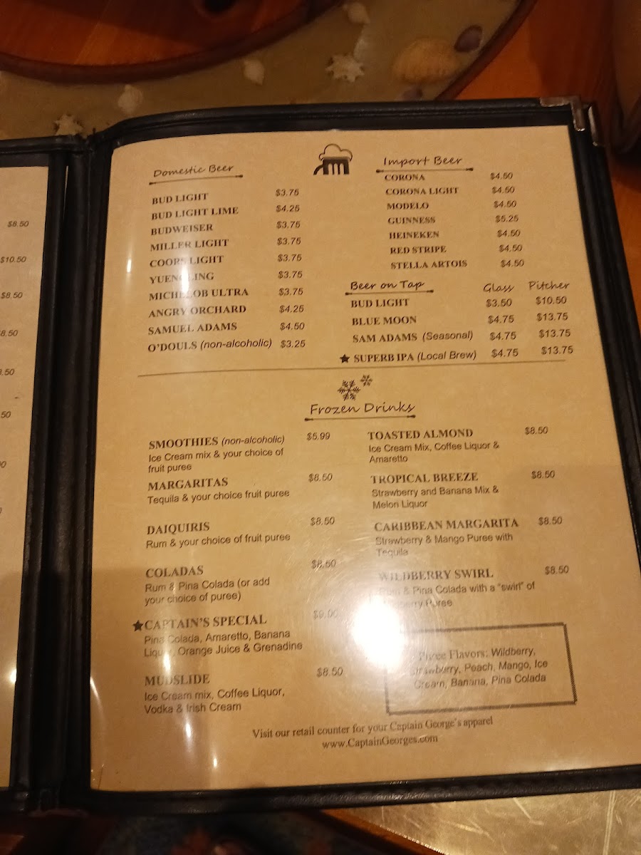 Menu Captain George's Seafood Restaurant-8