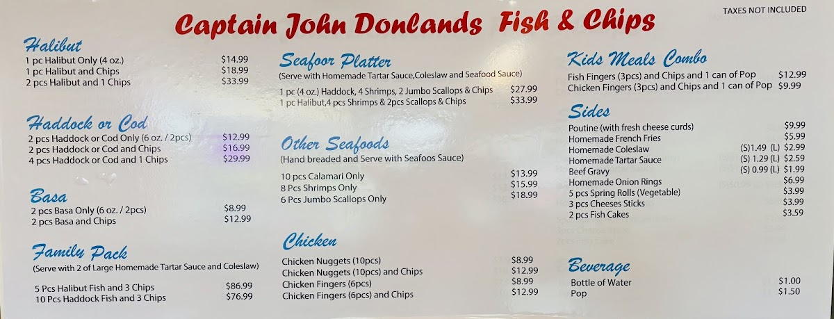 Menu Captain John Donlands Fish & Chips-1