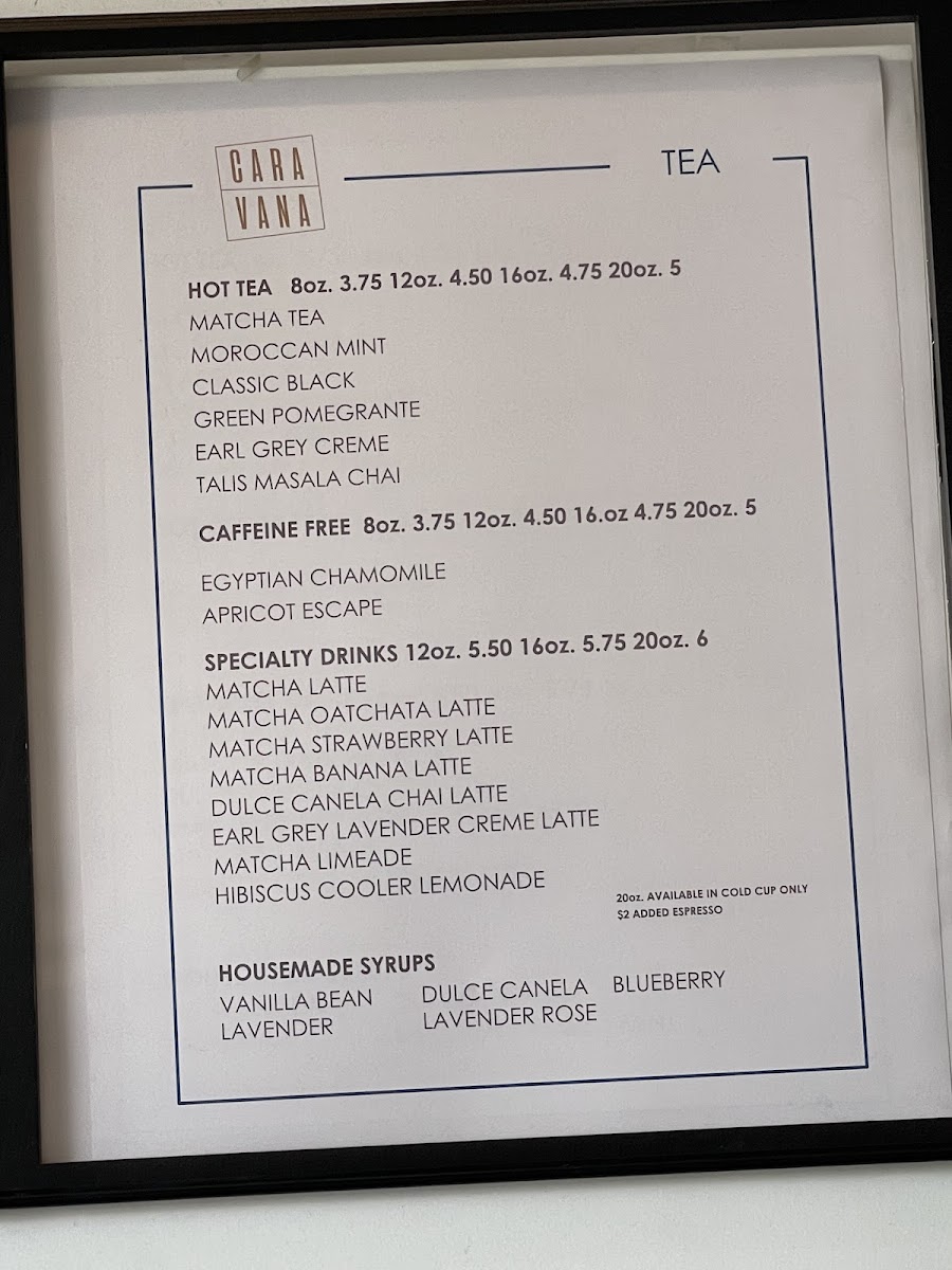 Menu Cara Vana Coffee Shop-1