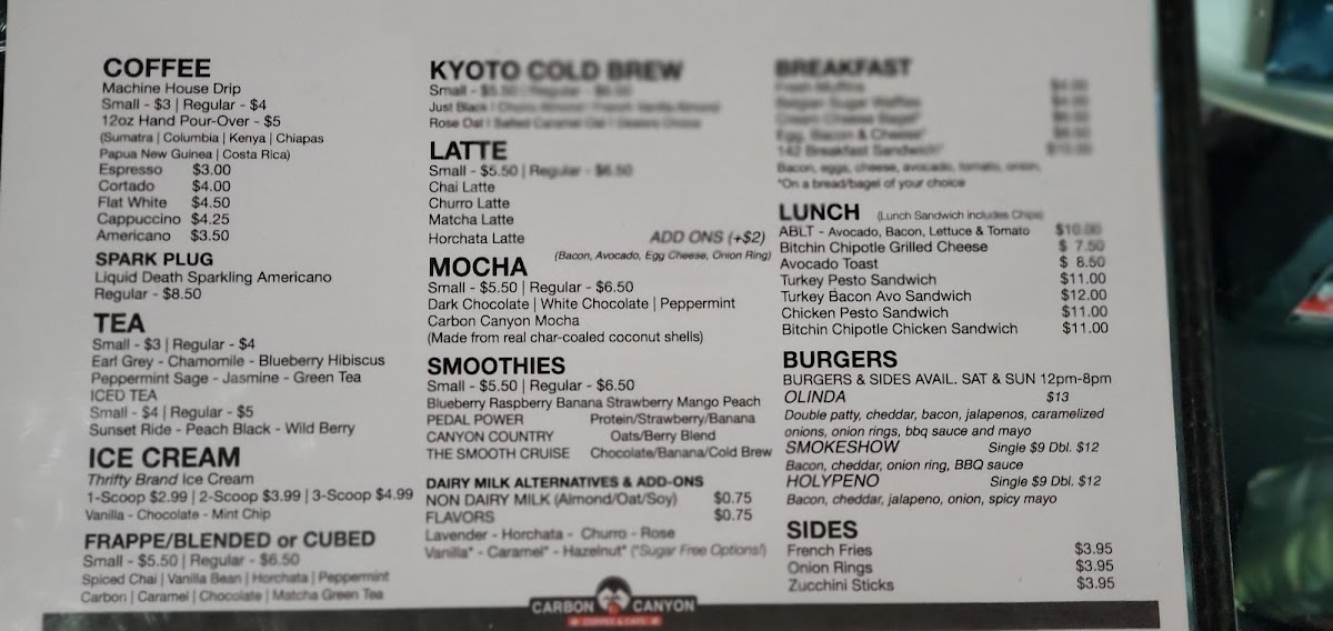 Menu Carbon Canyon Coffee Co.-6