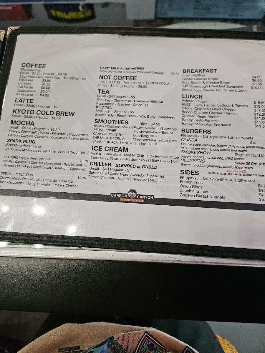 Menu Carbon Canyon Coffee Co.-7