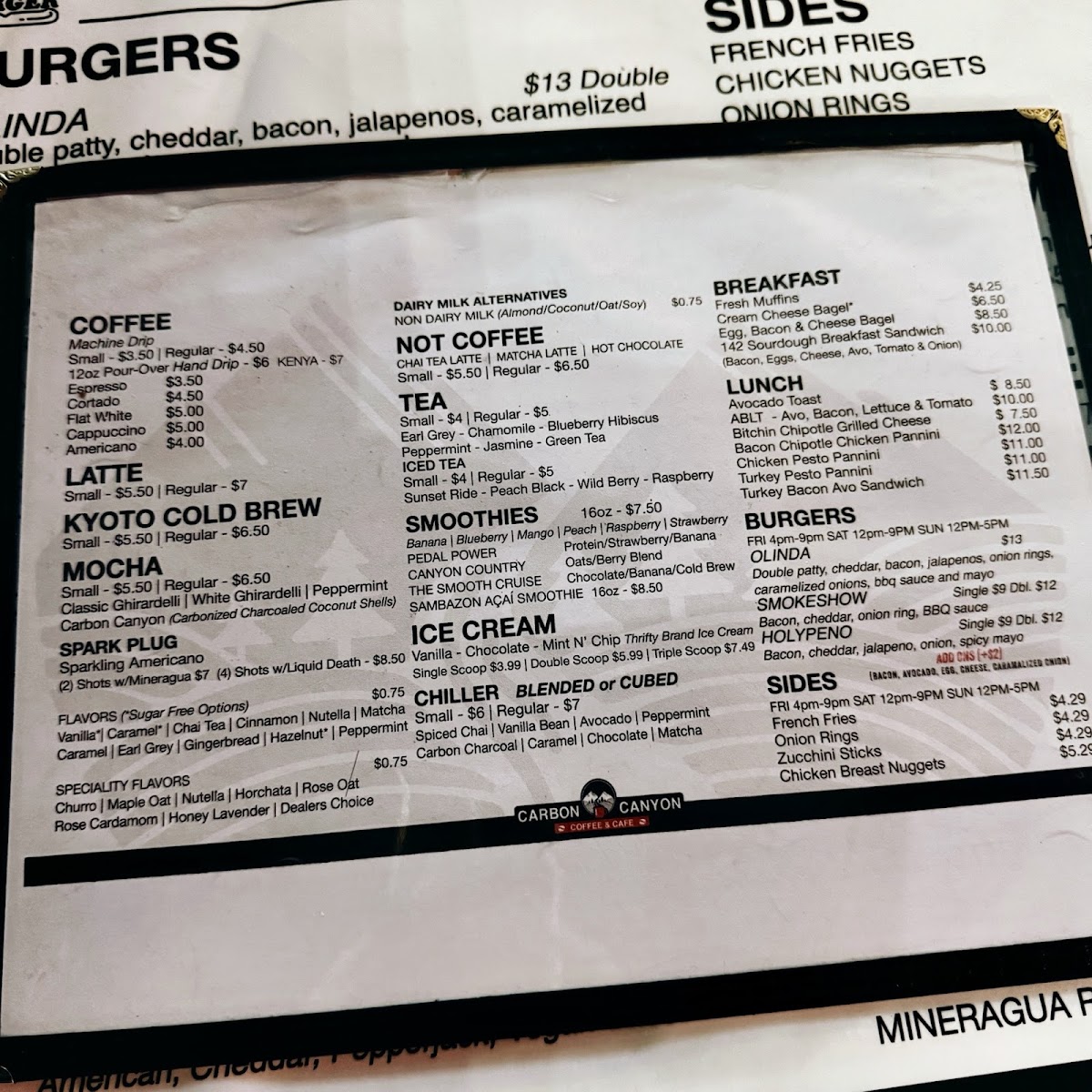 Menu Carbon Canyon Coffee Co.-8