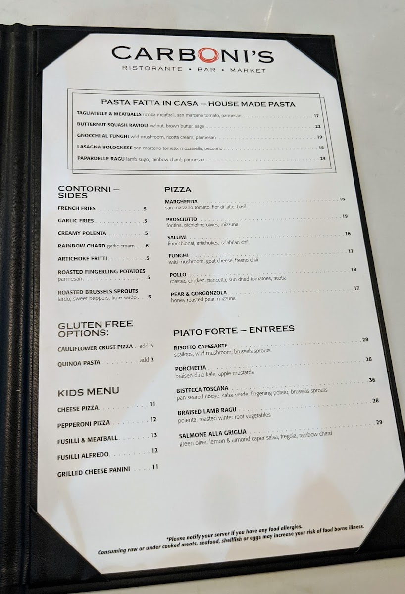 Menu Carboni's Ristorante-1