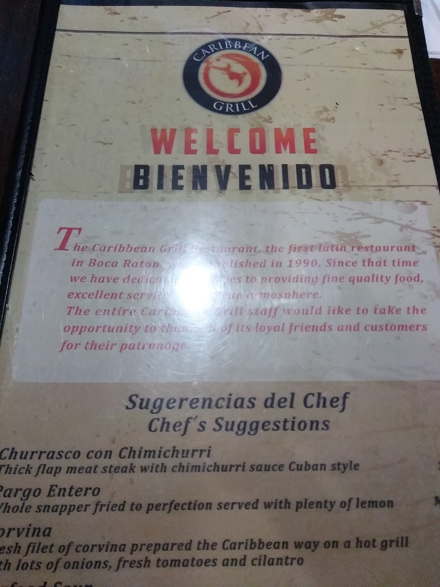 Menu Caribbean Grill Restaurant- Boca Raton-8