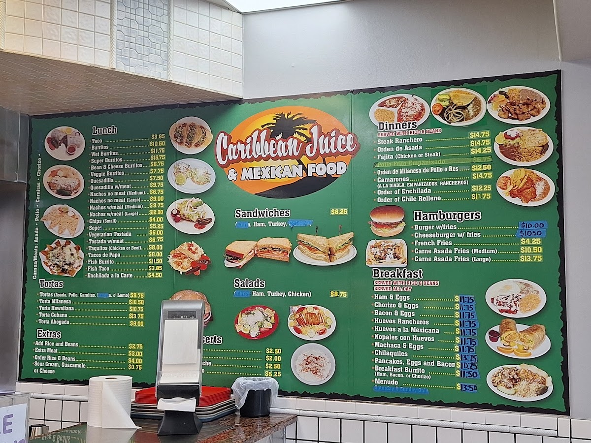 Menu Caribbean Juice & Mexican Food-1