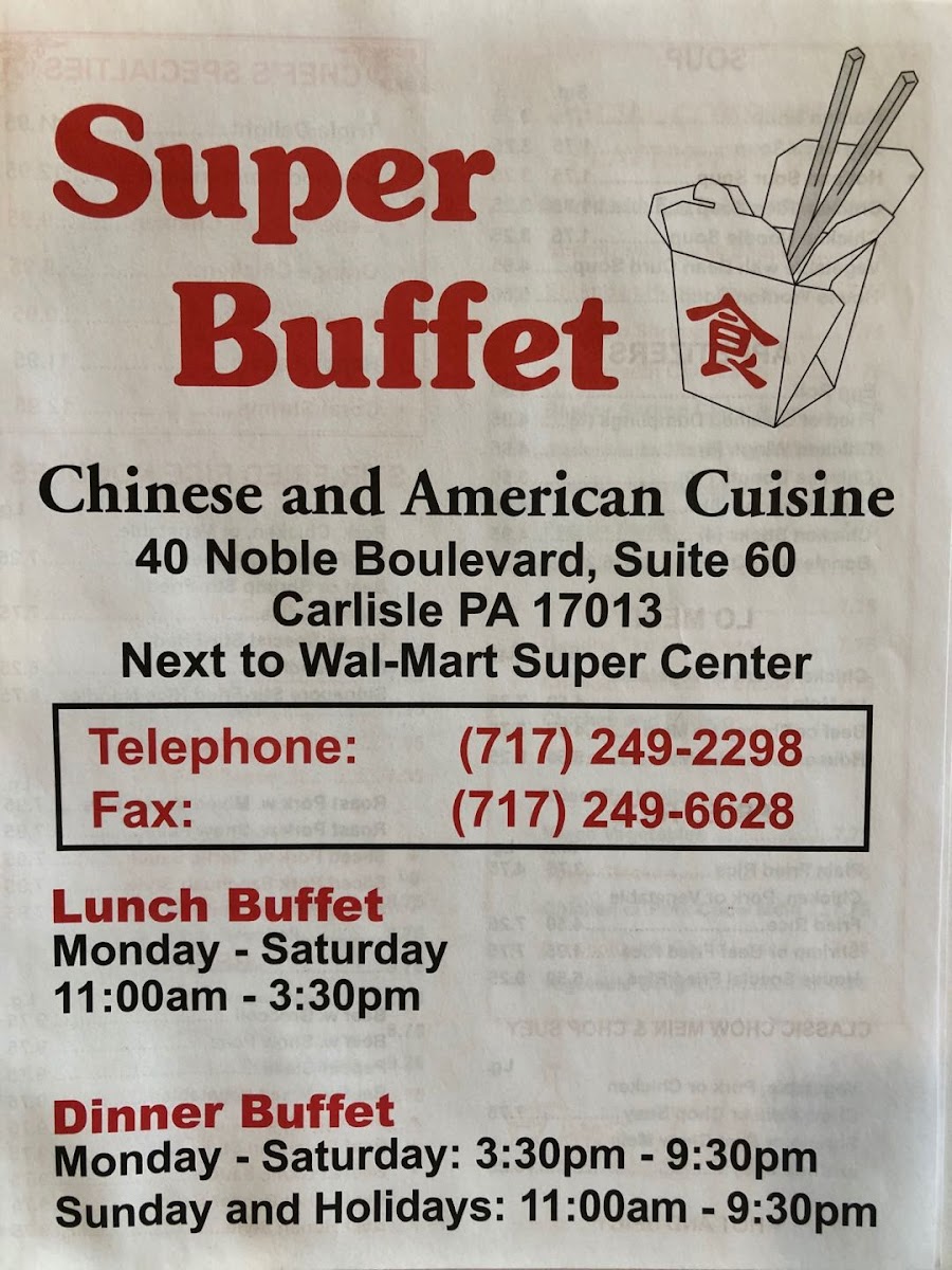 Menu Carlisle Super Buffet Restaurant-5