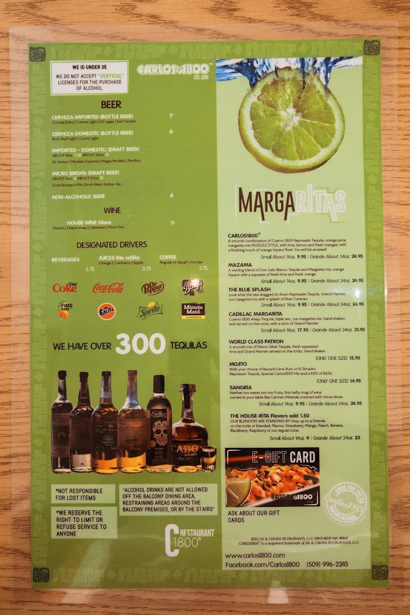 Menu Carlos1800 Mexican Grill And Cantina-5