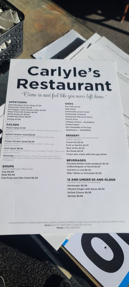Menu Carlyle's Restaurant-4