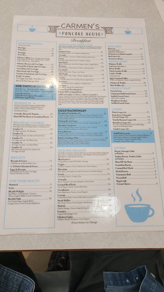 Menu Carmen's Pancake House-1