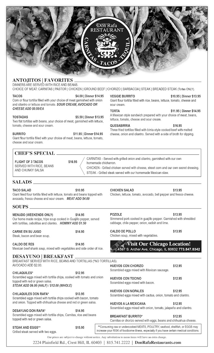 Menu Carnitas Don Rafa Restaurant-1