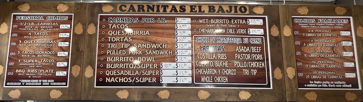Menu Carnitas El Bajio-1