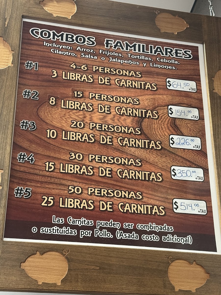 Menu Carnitas El Bajio-2
