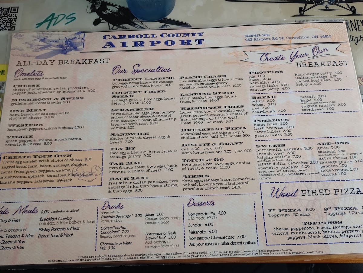 Menu Carroll County Airport Restaurant-3