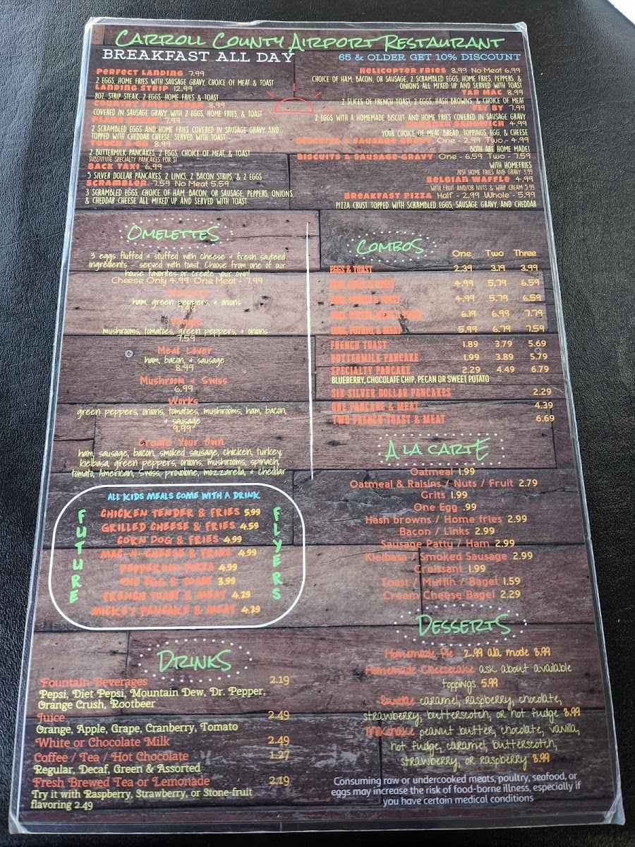 Menu Carroll County Airport Restaurant-7