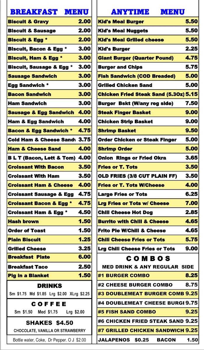 Menu Carroll's Giant Burger-2