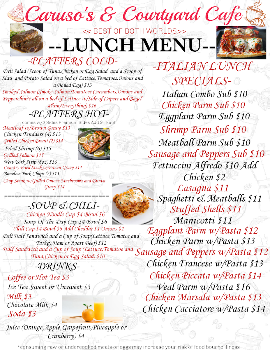 Menu Caruso's & Courtyard Cafe-2
