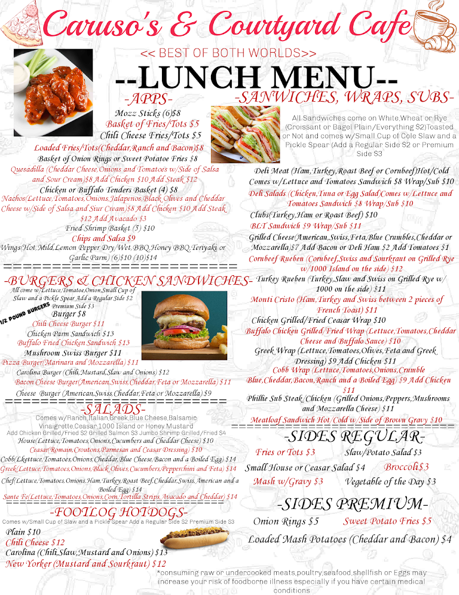 Menu Caruso's & Courtyard Cafe-3