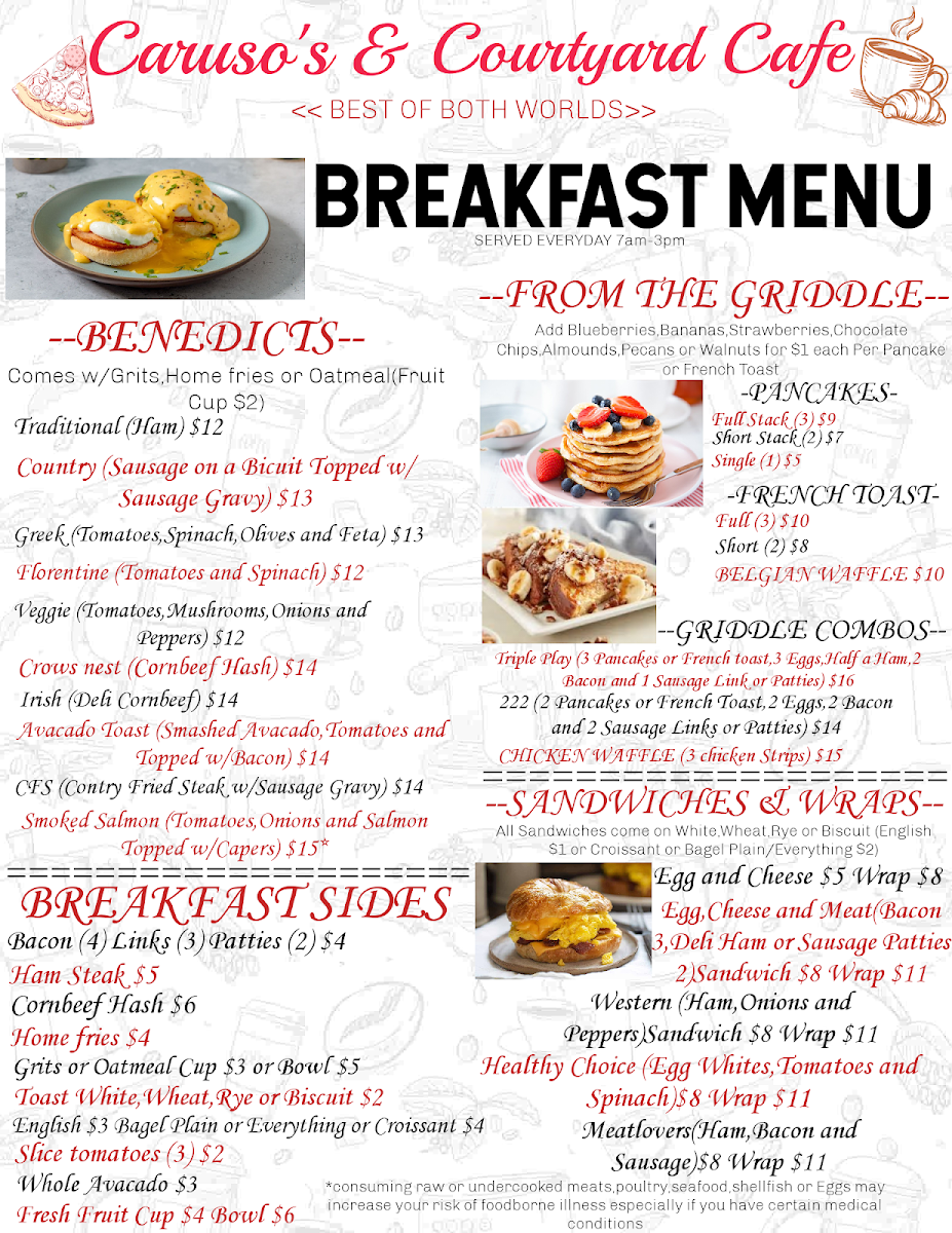 Menu Caruso's & Courtyard Cafe-4