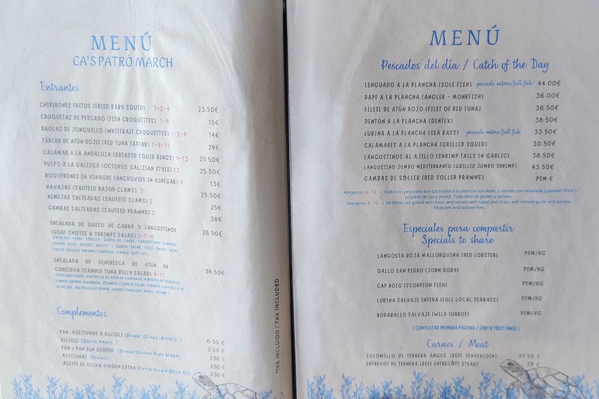 Menu Ca's Patró March-1