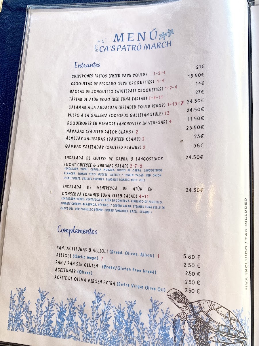 Menu Ca's Patró March-2