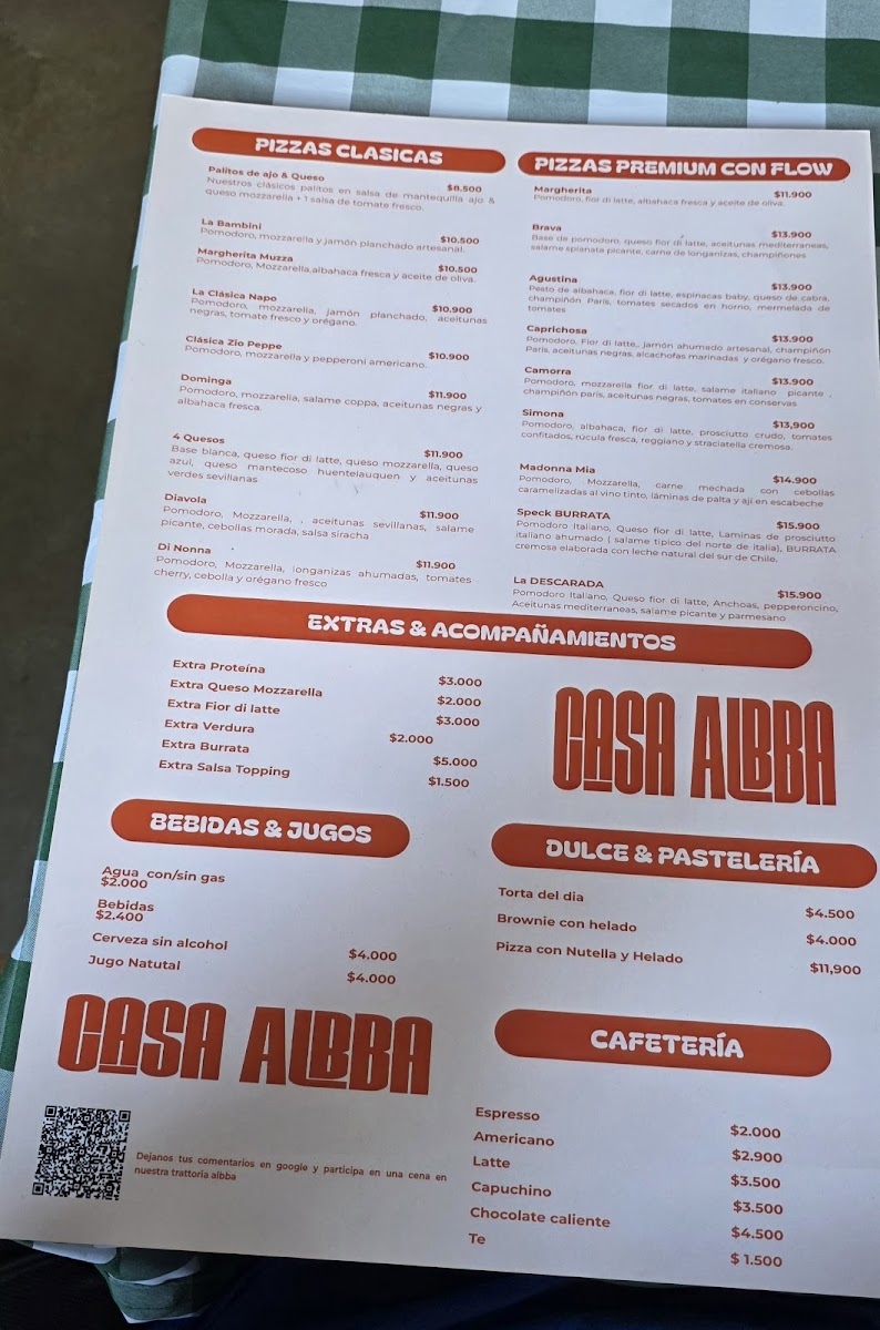 Menu Casa Albba - Pizza En Buin-1